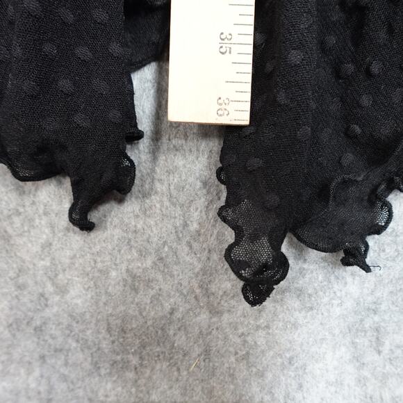 Vintage 90s Betsey Johnson Sheer Black Lace Mesh Tulle Slip Dress Floral Trim - Picture 7 of 8